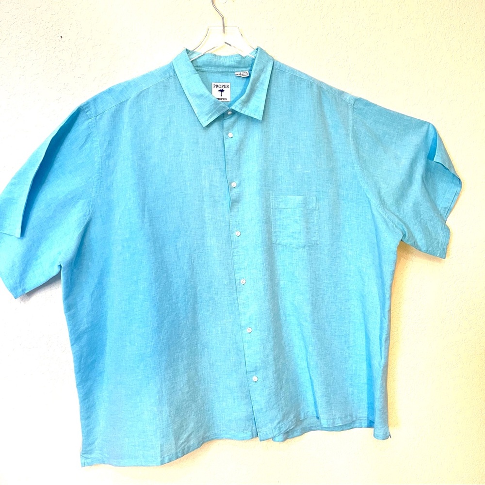 Size 6XLT Men’s Linen Short Sleeved Shirt